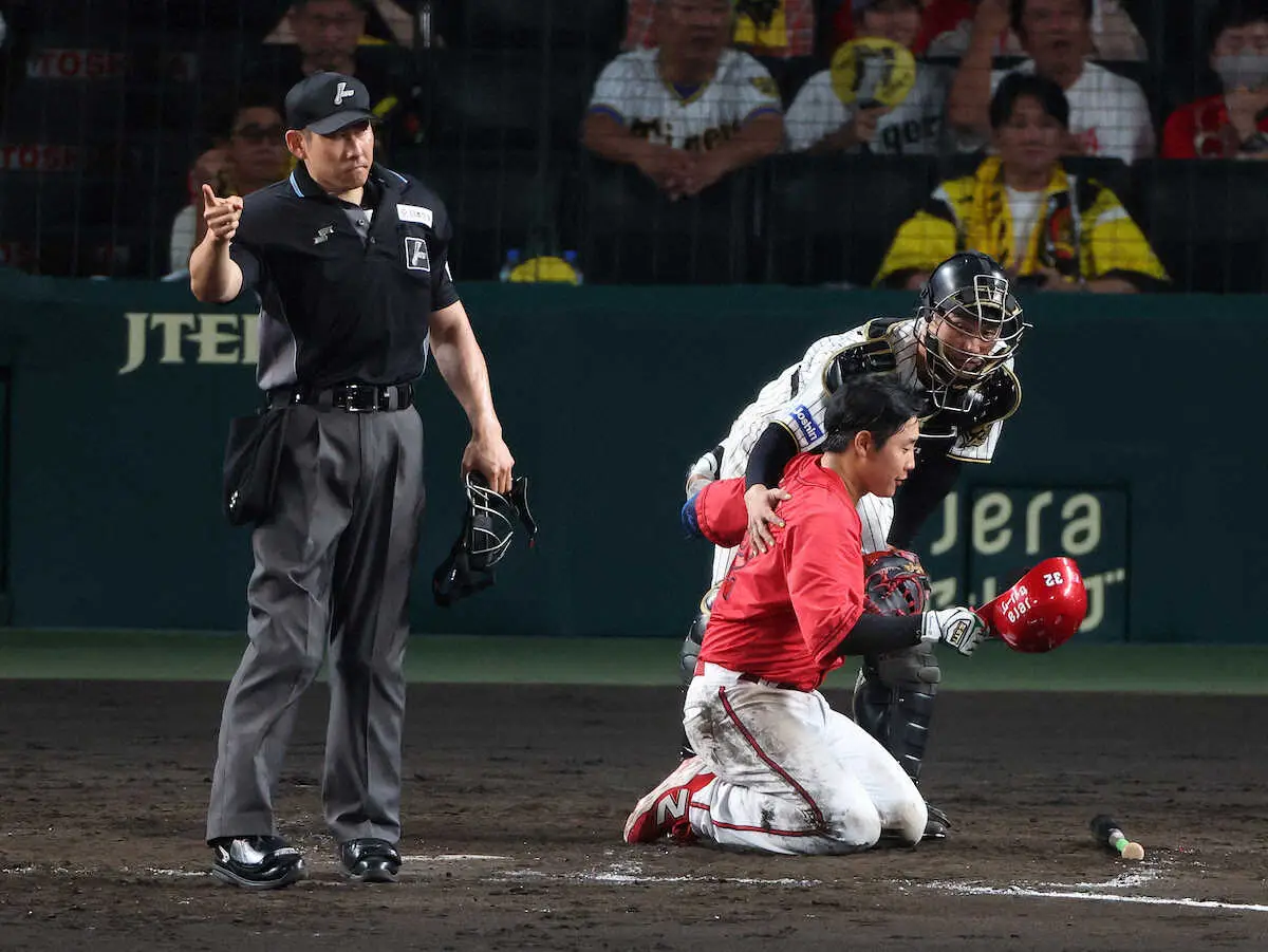 【画像・写真】阪神・才木の危険球退場で甲子園に大きな悲鳴「えっ！嘘やろ」「想定外すぎる」