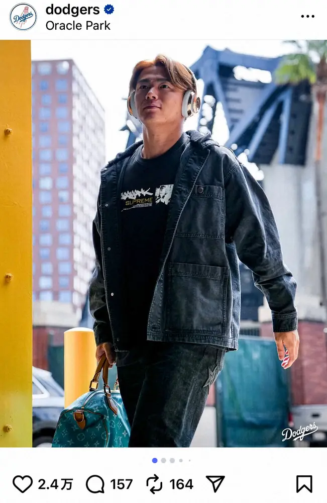 【画像・写真】大谷翔平＆山本由伸が“秋の装い”で球場入り　通勤スタイルに「カッコイイ～」「皆様ステキ」