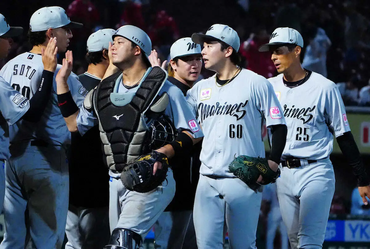 【画像・写真】ロッテ5番手登板の横山陸人が今季7セーブ目　最後は9回2死一、三塁で浅村を空振り三振