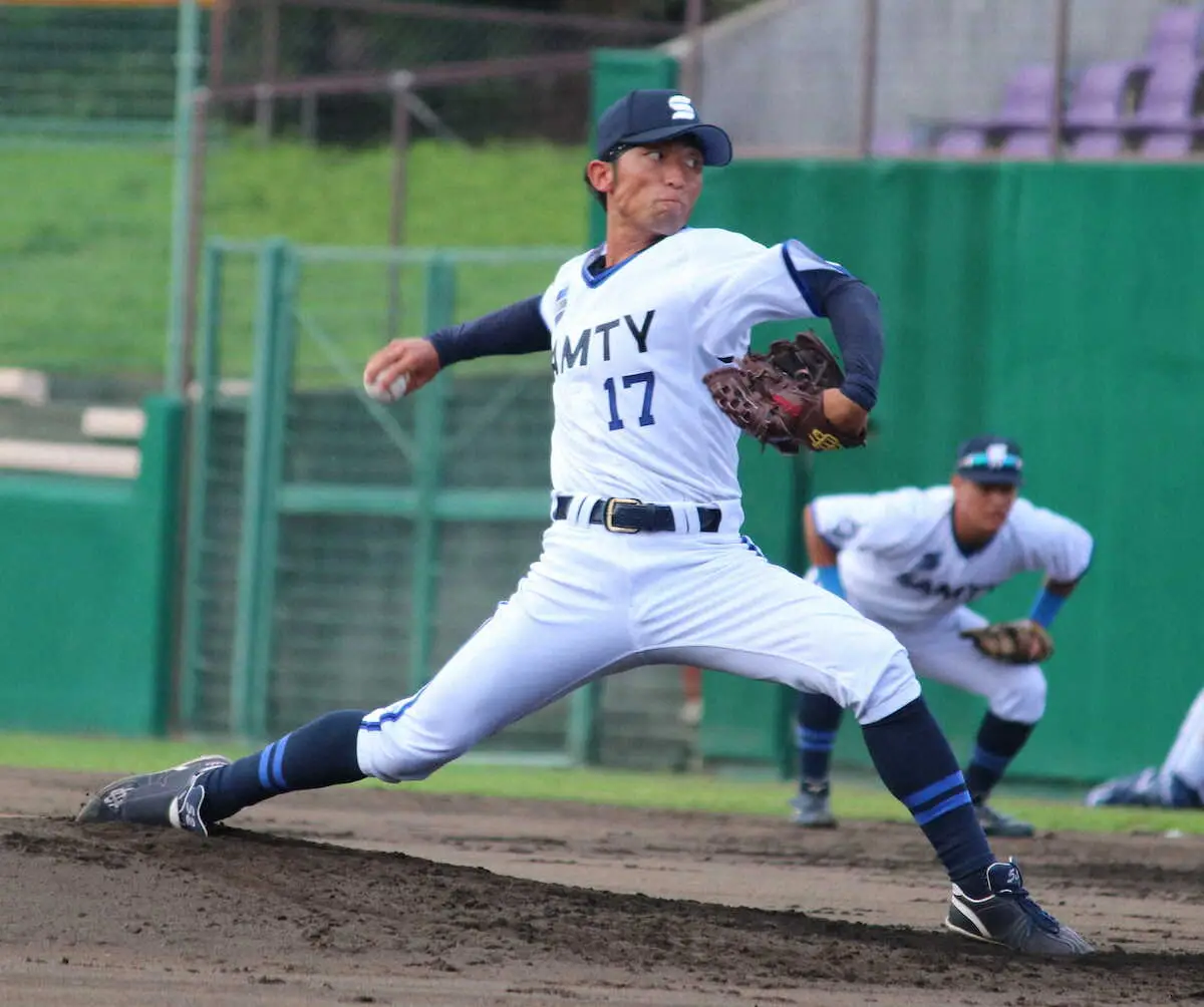 【画像・写真】＜サムティ・島津製作所＞5回1失点と好投したサムティ・尾仲（撮影・河合　洋介）