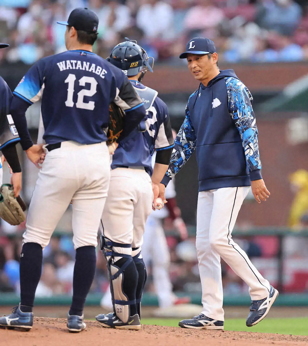 【画像・写真】西武　渡辺勇太朗は10安打ながら2失点と粘るも…　西口監督は「あの四球がもったいなかった」と指摘