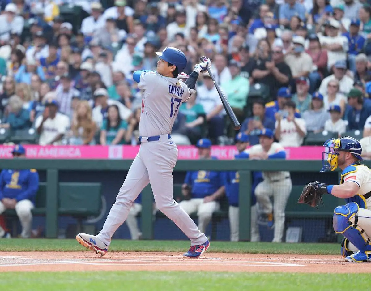 【画像・写真】ドジャース・大谷　“休養効果打”第1打席いきなり二塁打