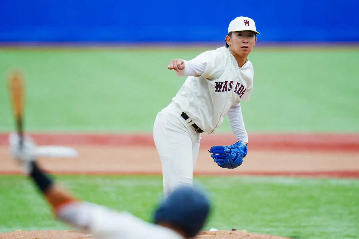 【画像・写真】早大　ドラフト候補・伊藤樹　精彩を欠き5回3失点　チームは初戦落とす