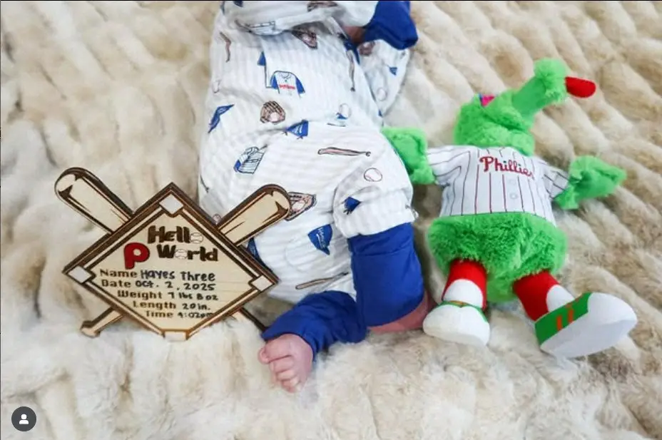 【画像・写真】フィリーズの主砲ハーパーがインスタグラムで第4子誕生を報告「レッド・オクトーバーにカオスを加える」