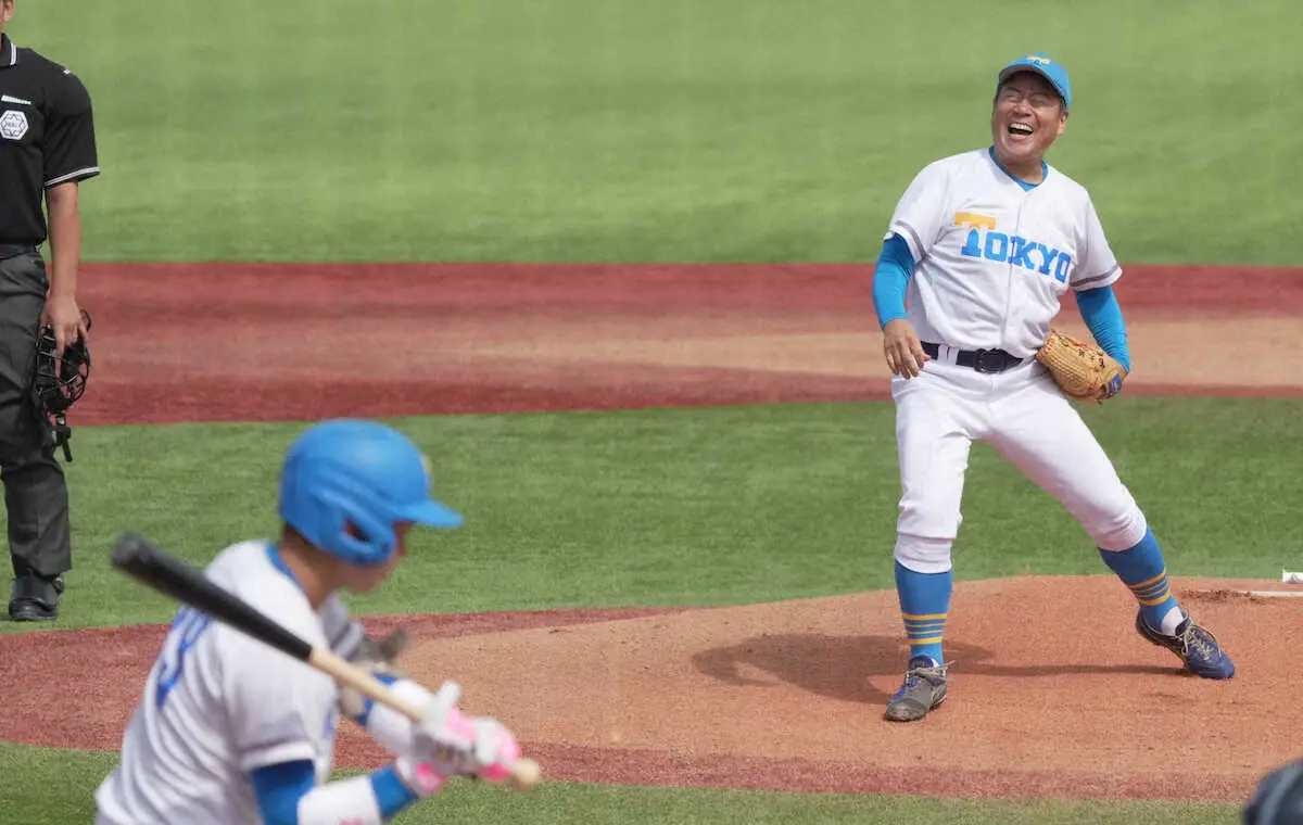 【画像・写真】【東京六大学】東大時代8勝をマークした大越健介氏がマジ始球式も90キロ！