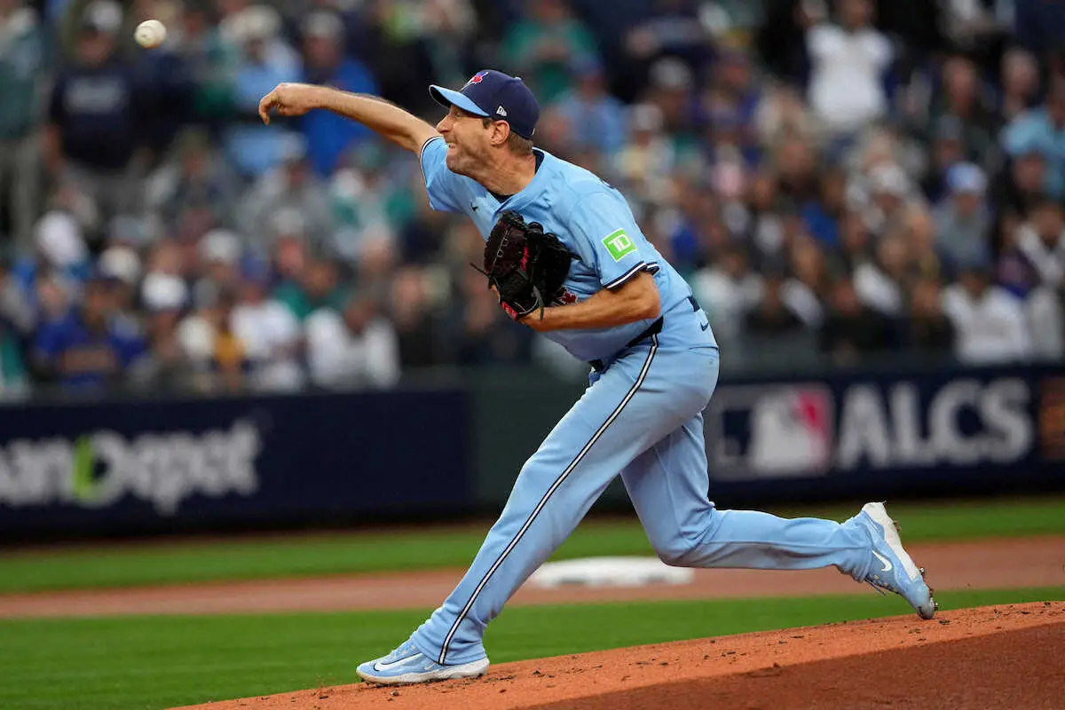 【画像・写真】Bジェイズの41歳レジェンド右腕シャーザー　今PS初登板で初回は無失点　MLB最多タイ6球団での出場