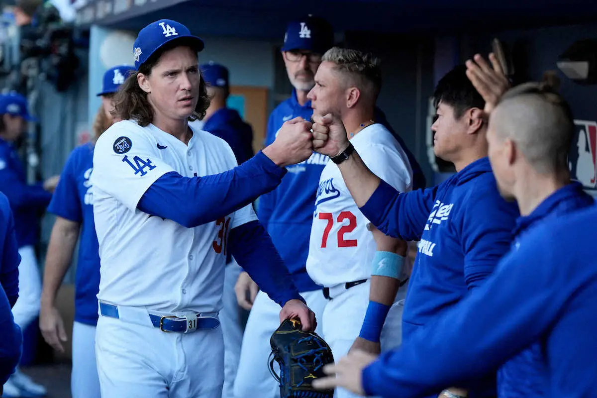 【画像・写真】6回途中1失点のグラスノー「本当に大きかった」マンシー好守備に感謝　PS好投続き「最高の気分」