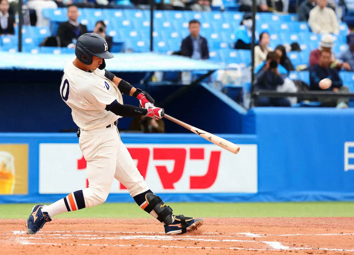 【画像・写真】ヤクルト1位の法大・松下　「一番の手応え」3号2ラン　現役最多リーグ通算13号