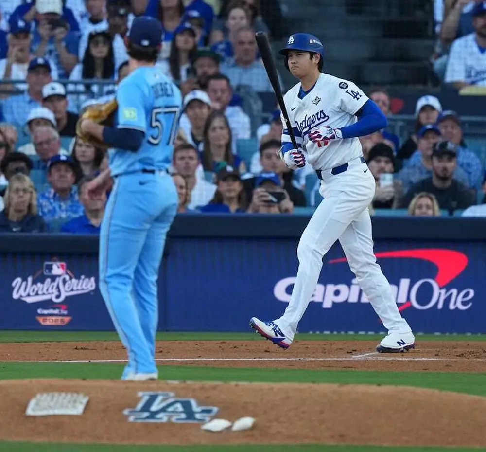 【画像・写真】大谷翔平の連続出塁は11打席でストップ　第2打席は空振り三振　投げてはゲレロに逆転2ラン被弾