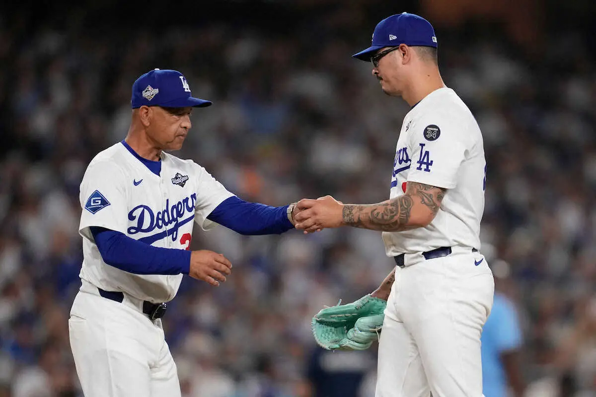 【画像・写真】ロバーツ監督「ショウヘイは本当に良く投げた」　大谷翔平の7回続投判断は「あと3イニング行ける」を信頼