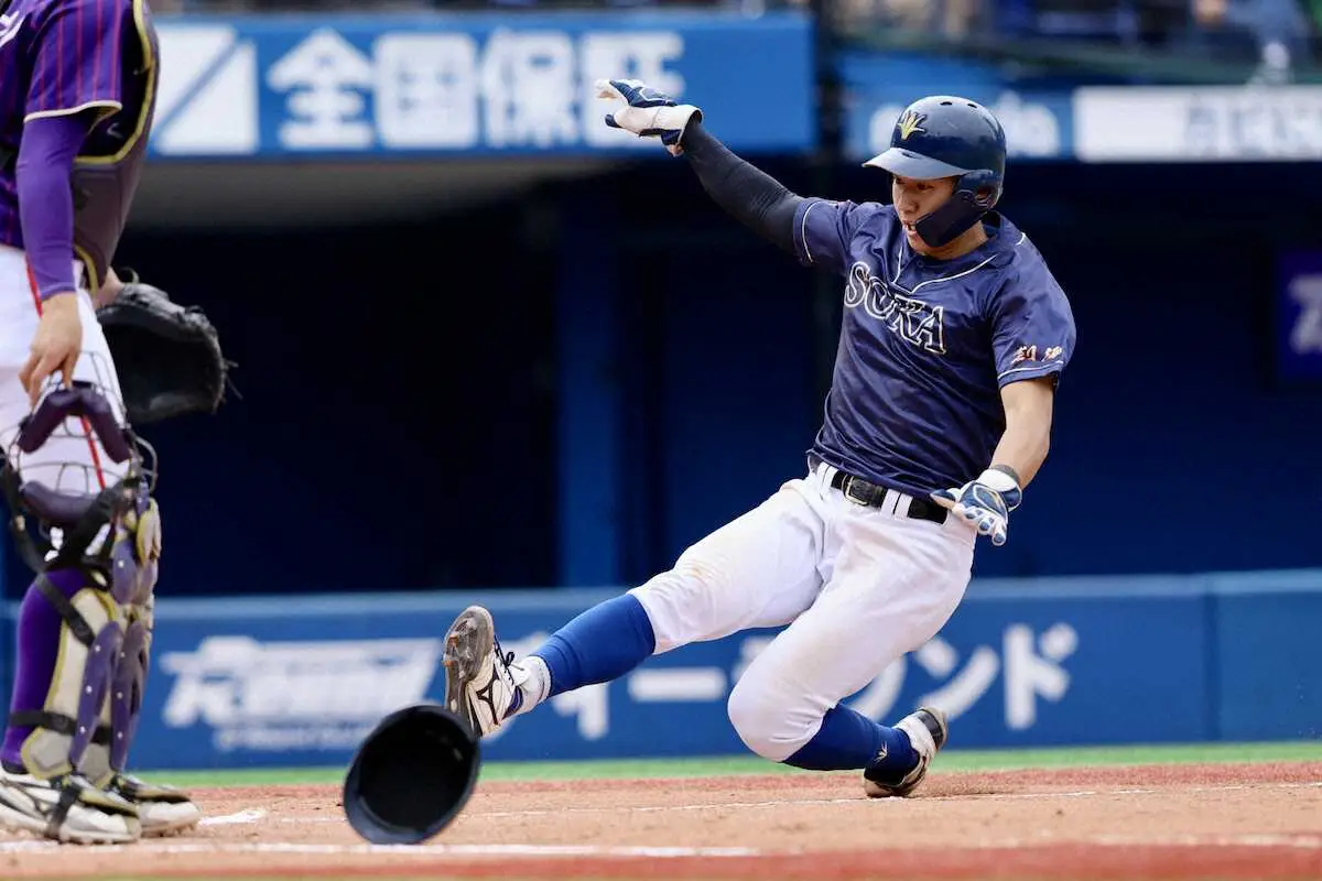 【画像・写真】阪神ドラ1の創価大・立石が“虎1号”　逆方向の右翼席にライナーで突き刺さる