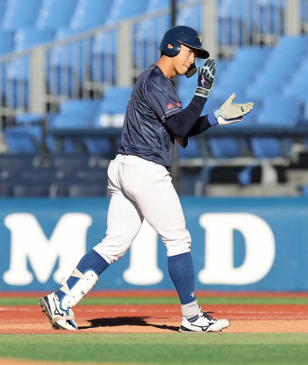 【画像・写真】【大学野球】阪神ドラフト1位　創価大・立石正広が左前へ痛烈な適時打　関東地区選手権