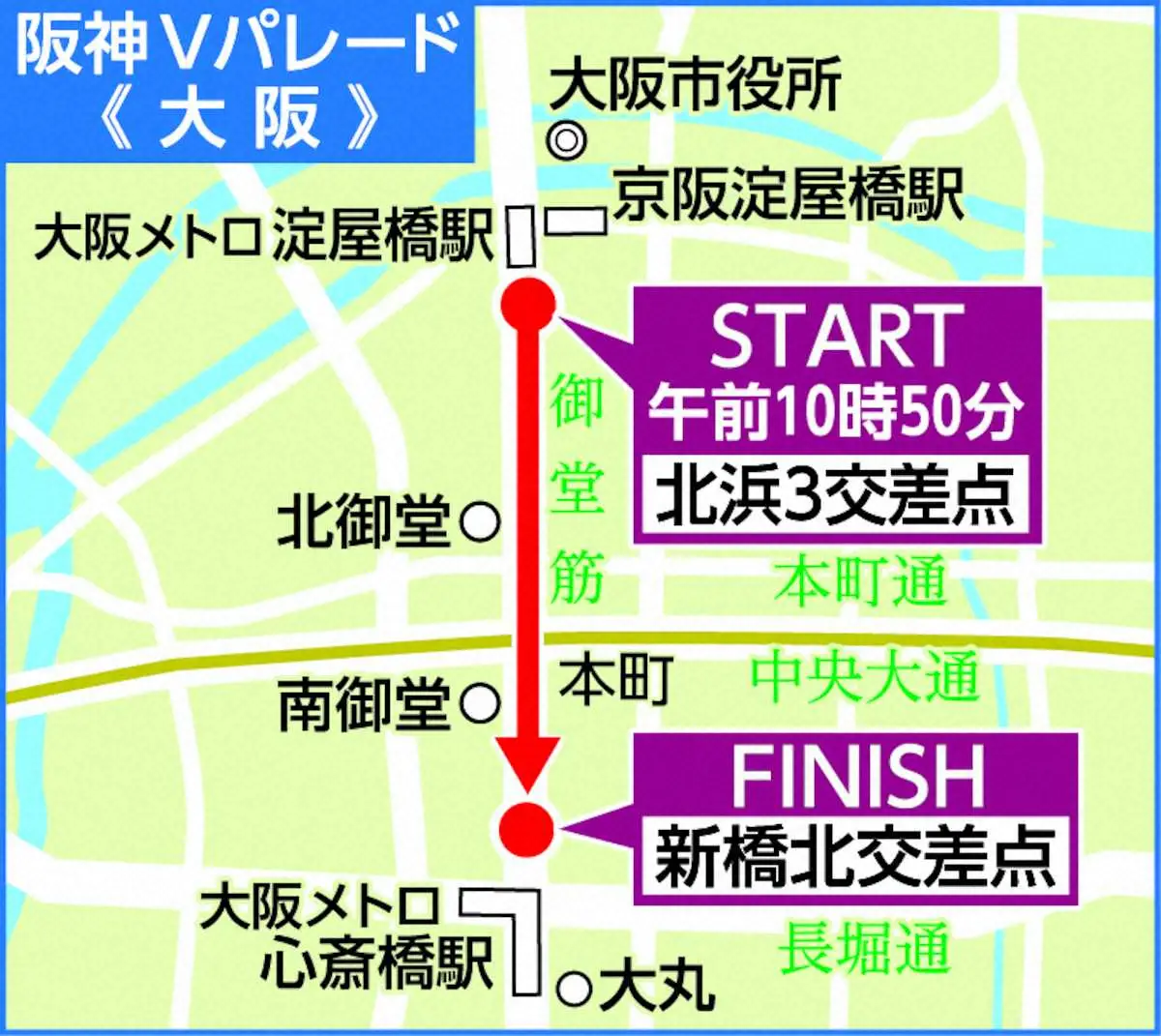 【画像・写真】阪神の御堂筋Vパレード