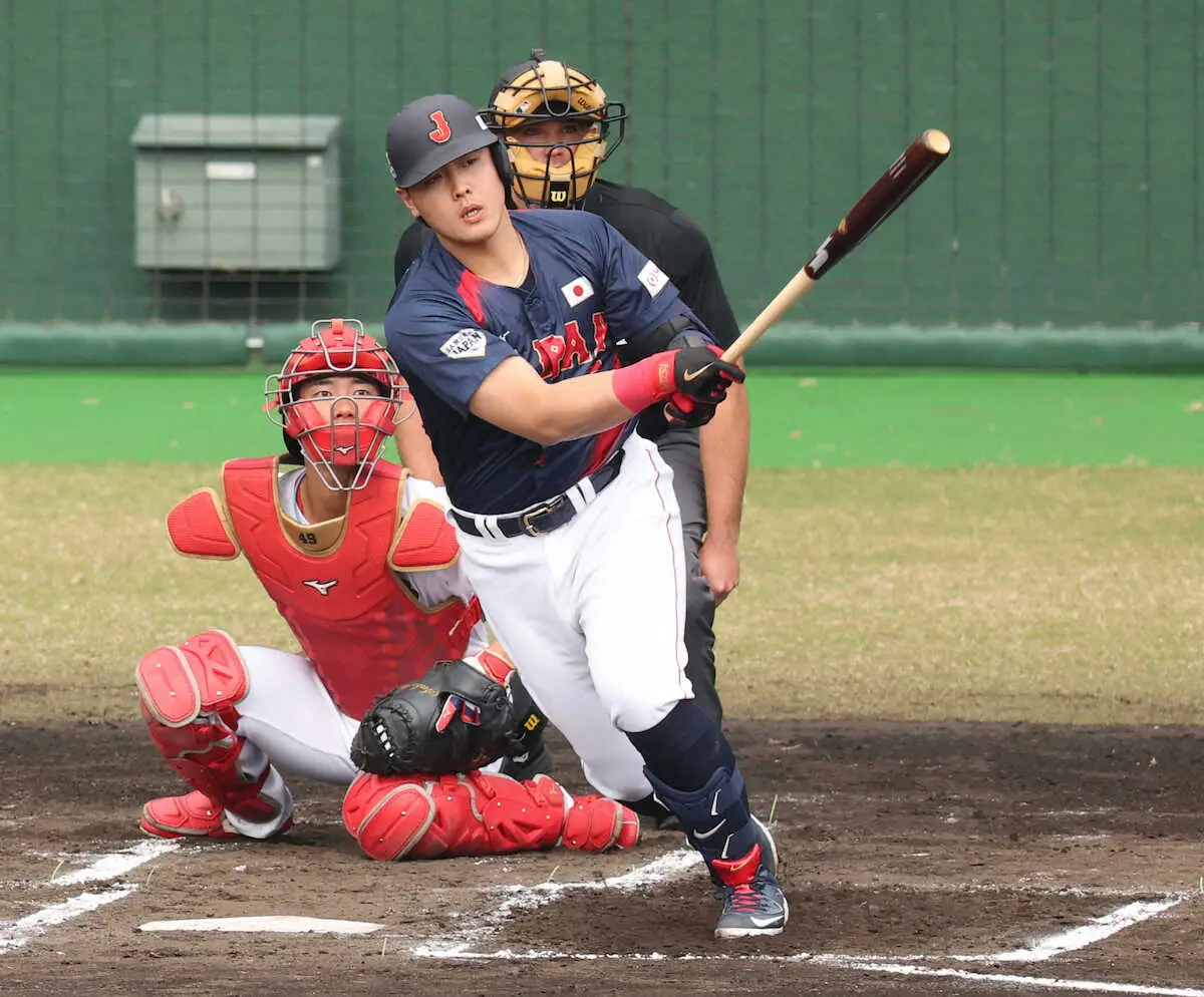 【画像・写真】【侍ジャパン】岡林、牧、森下、岡本が初回4連打！5安打集中で一挙4得点