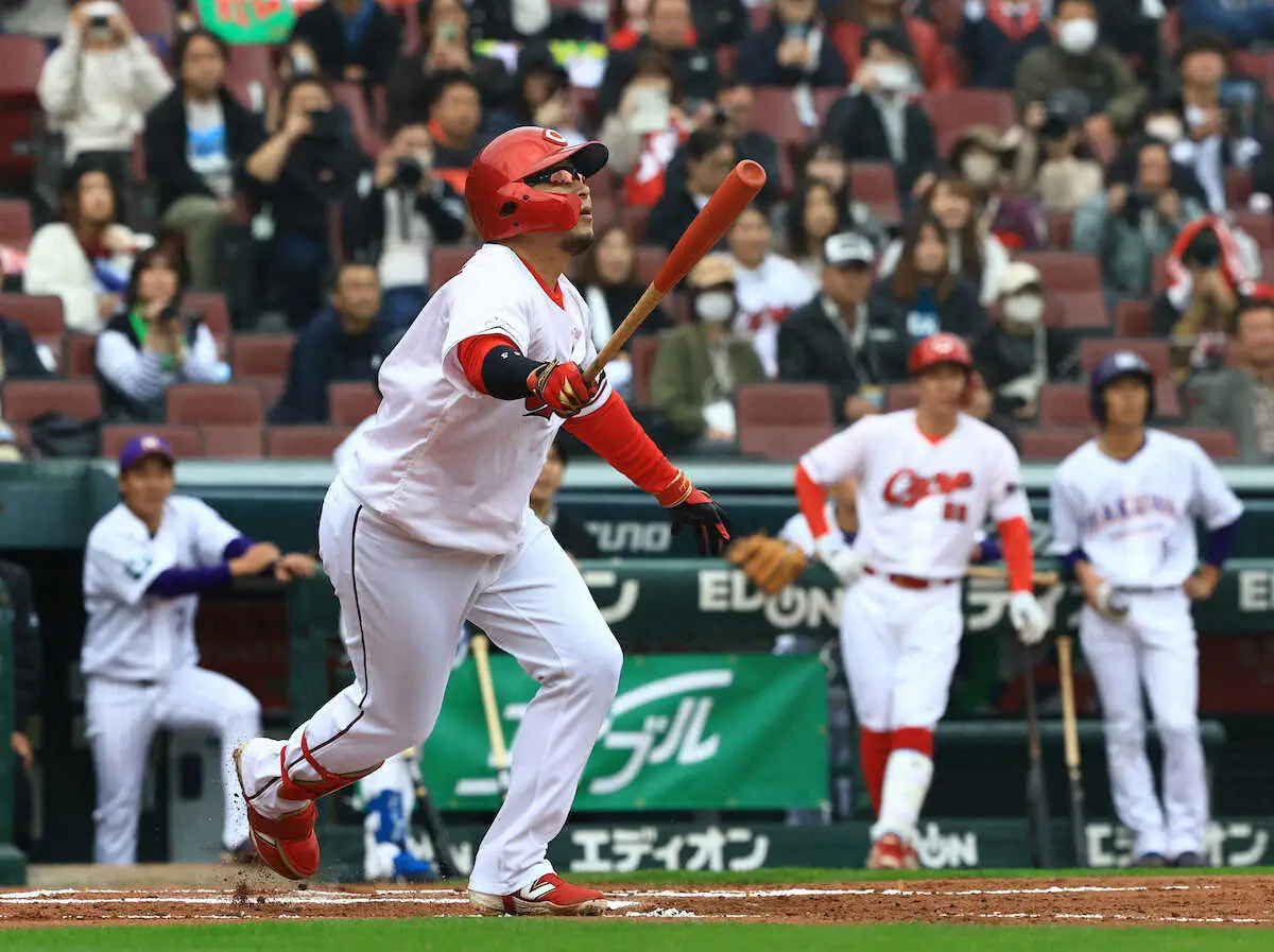 【画像・写真】40歳・松山　マツダ開催のトライアウトで3安打、最後の広島ユニで現役続行猛アピール