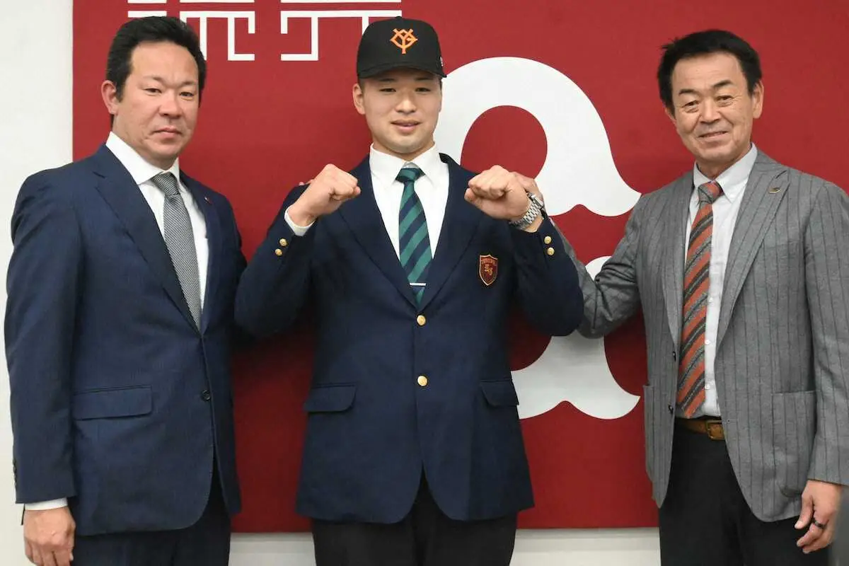 【画像・写真】巨人・ドラフト6位の藤井健翔が仮契約　背番号はヤンキース・ジャッジと同じ99