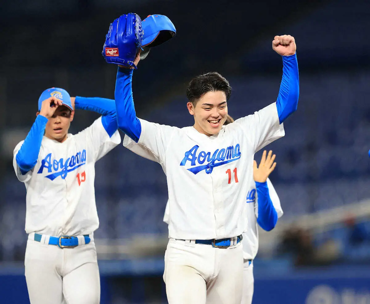 【画像・写真】【神宮大会】中日ドラ1青学大・中西　1失点完投11K　打でも決勝内野安打