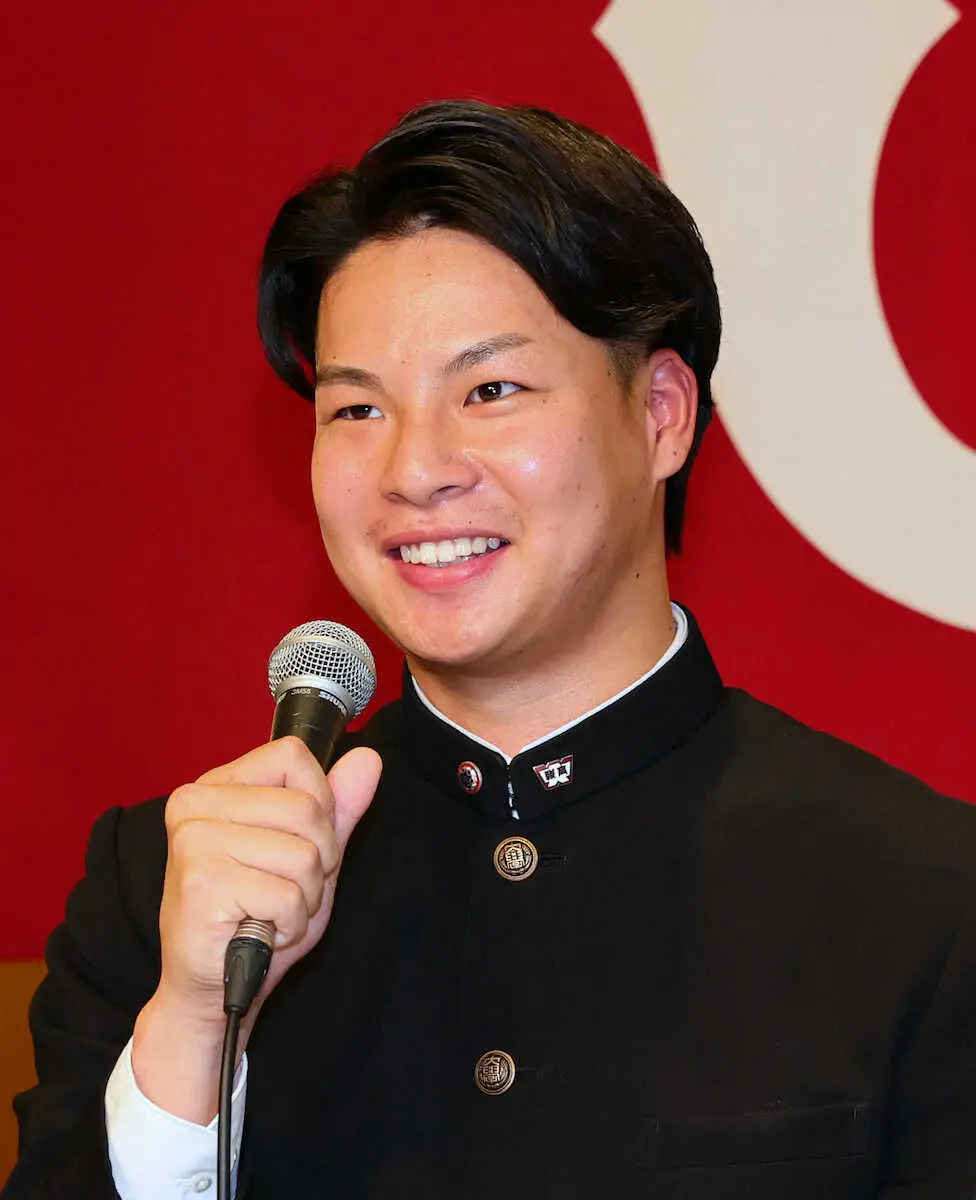 【画像・写真】巨人ドラ2・田和廉が仮契約　江川も背負った背番号「30番といえば田和廉だと言ってもらえる番号に」