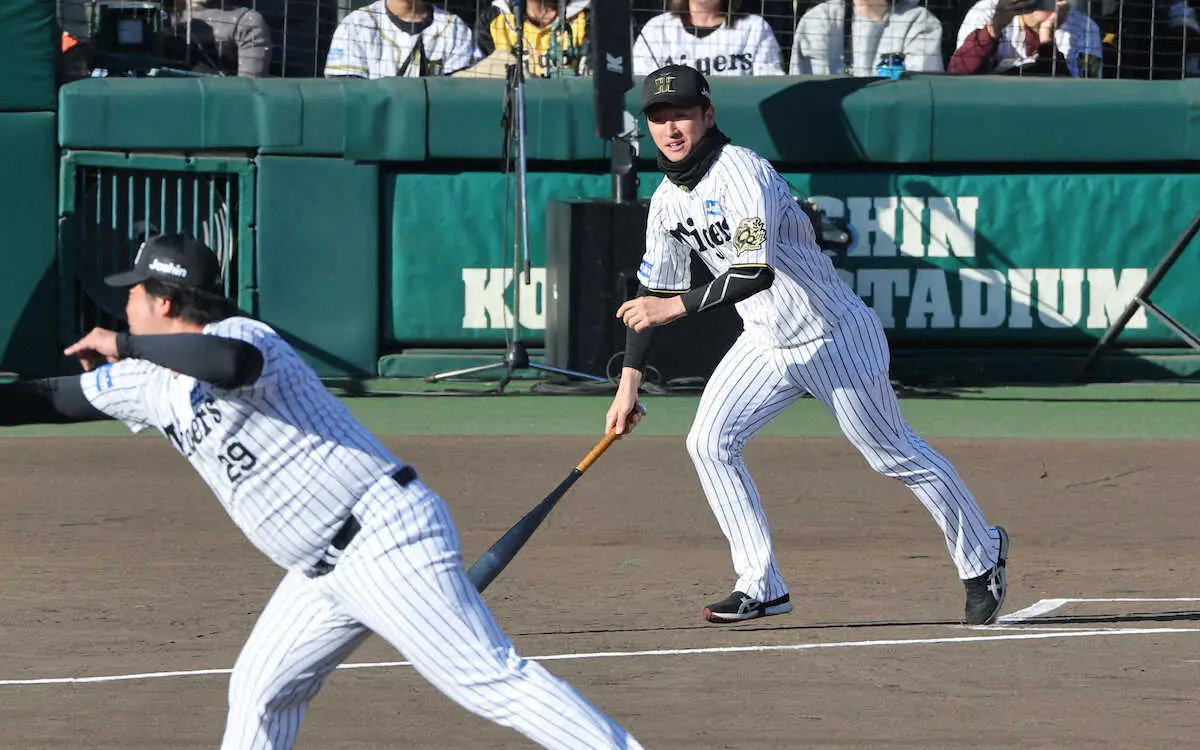 【画像・写真】井川慶氏と対戦した近本（撮影・大森　寛明）