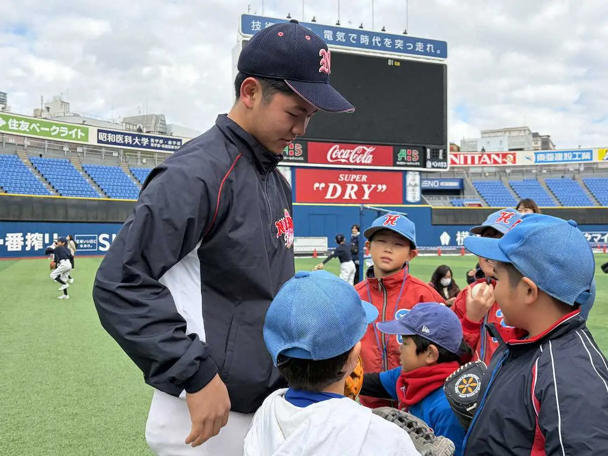 【画像・写真】日本ハム　ドラ4半田南十「小2で野球が嫌になったが…」野球教室で子供たちに夢与える