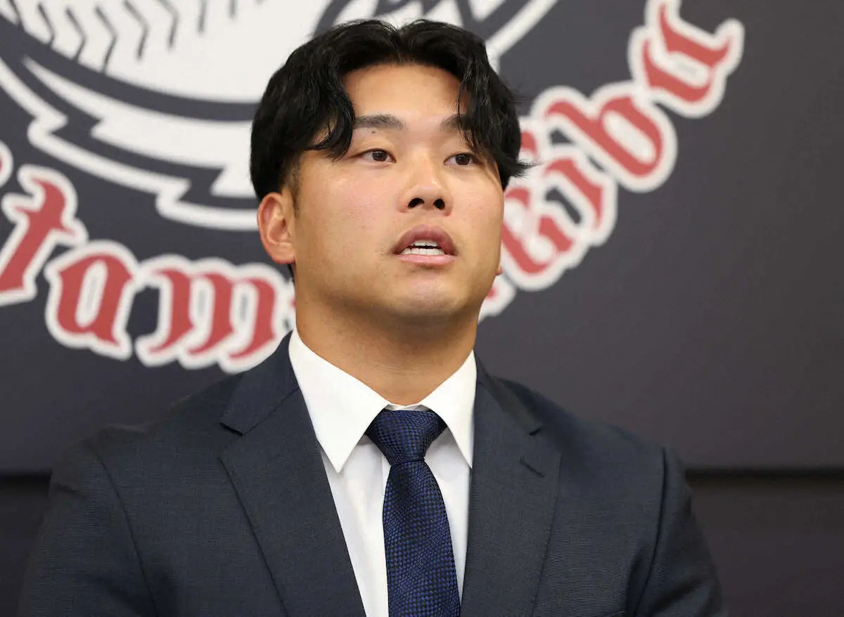 【画像・写真】西武・蛭間　500万円減の年俸1900万円で更改　3年目は12試合出場「ふがいない1年だった」