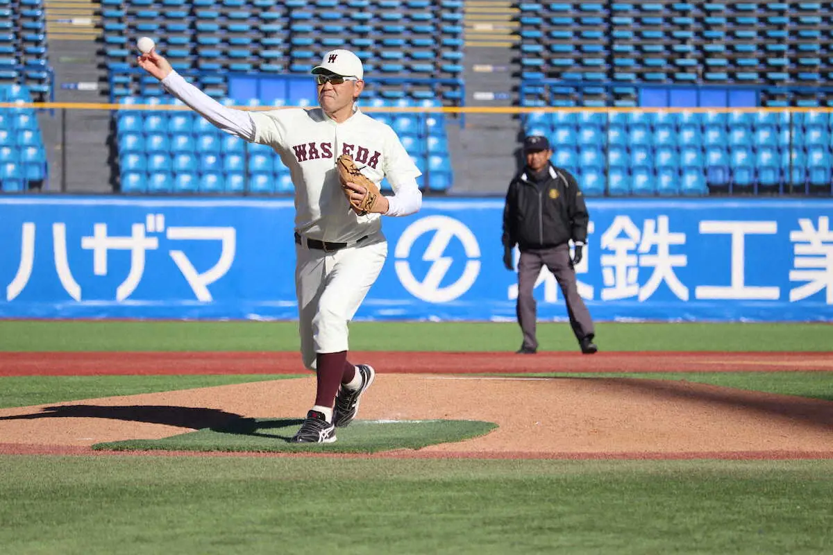 【画像・写真】還暦迎えた早大・小宮山監督　OBで構成「六球会」初出場で3回無失点「どうってことないですよ」