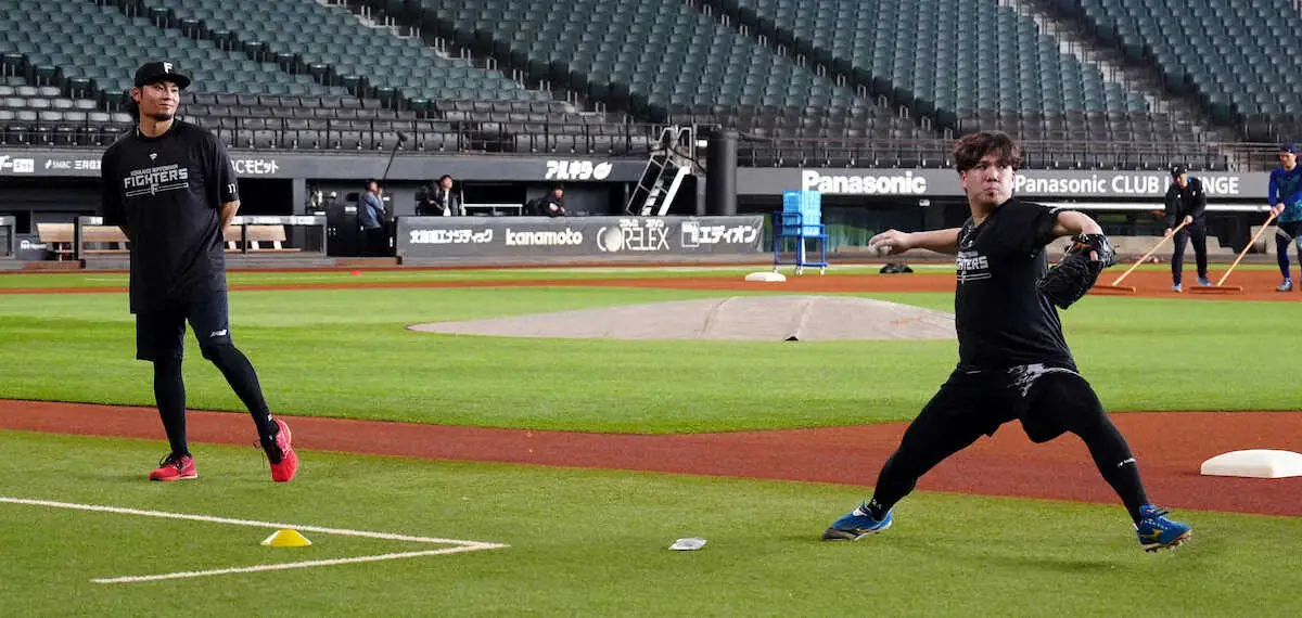 【画像・写真】日本ハム・金村　投球フォームをチェック「一年間先発で勝負したい」