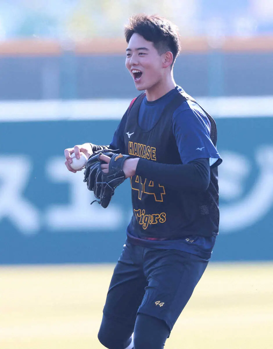 【画像・写真】阪神ドラ4・早瀬朔　同じ高卒で憧れ才木に“弟子入り”「身近で練習されているので見習っていきたい」