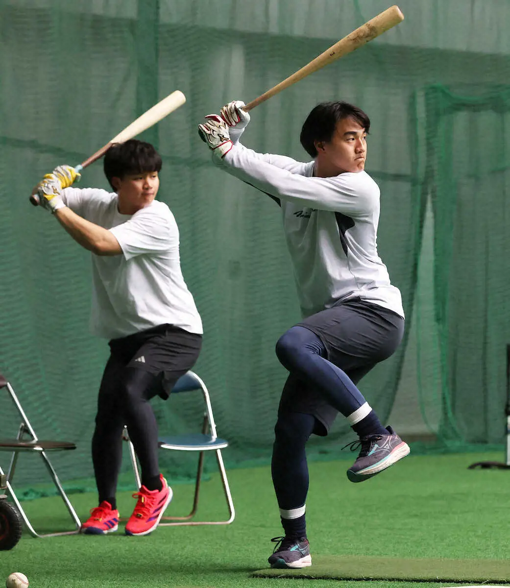 【画像・写真】ロッテ・西川が自主トレ公開　スイング改良で「首位打者と2桁本塁打」