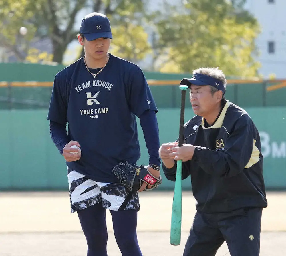 【画像・写真】オリックス・山下舜平大「理想の体の使い方を聞きました」鴻江寿治トレーナーに弟子入り
