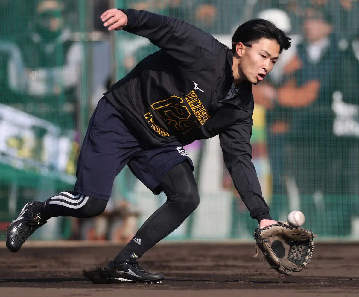 【画像・写真】阪神　育成2位・山崎照英　赤星憲広さんに「“また、おまえか”と言われるくらいは聞きたい」春季Cへ意欲