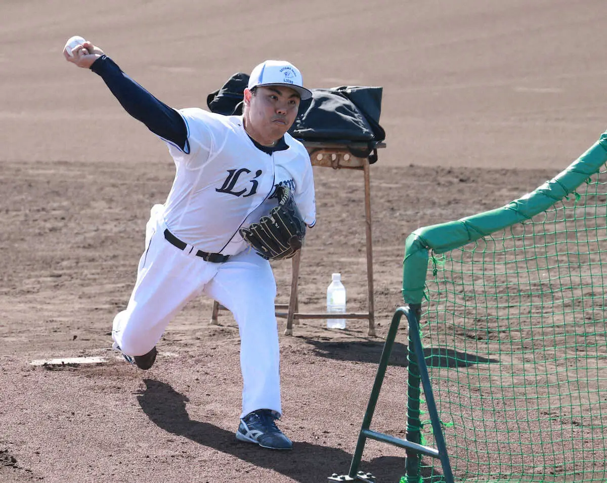 【画像・写真】西武　平良海馬が初のライブBP　源田壮亮と“WBC代表対決”30球でヒット性の当たりは1本