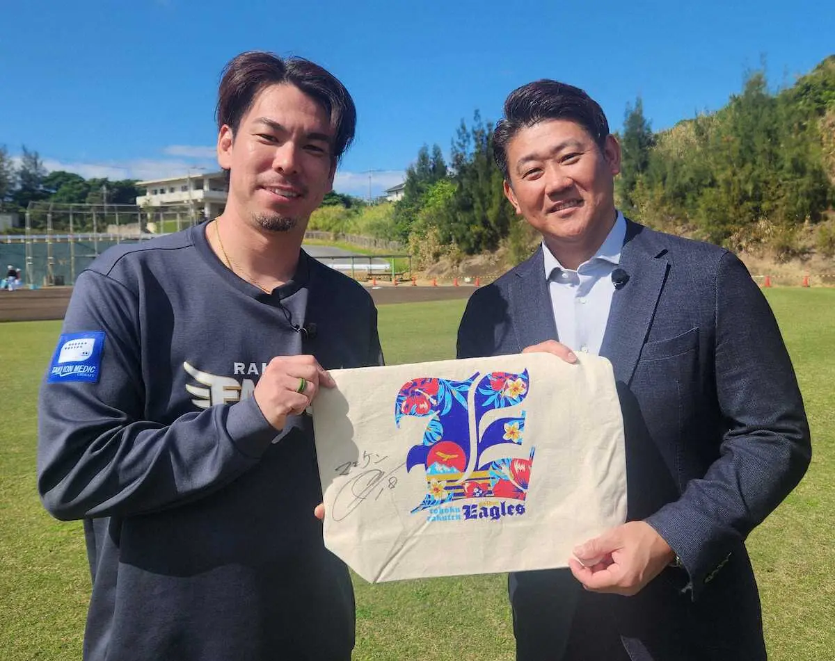 【画像・写真】松坂大輔氏が楽天・前田健太に直撃インタビュー　3日夜の「報道ステーション」でオンエア予定