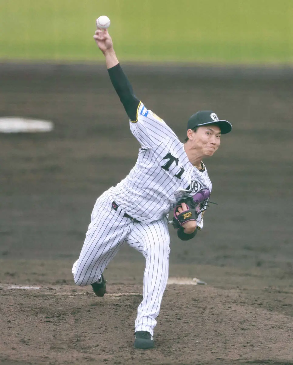 【画像・写真】阪神・湯浅京己　シート打撃で安打性は1本のみ　順調な仕上がり
