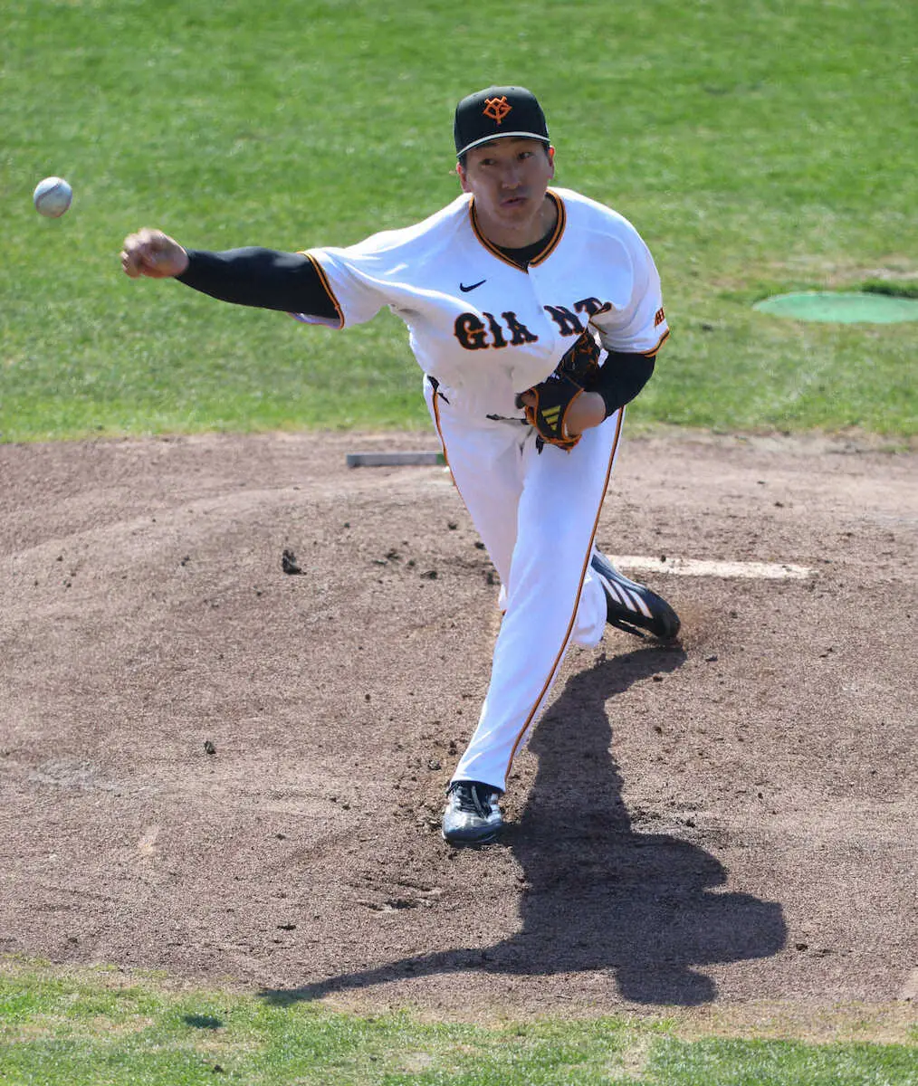 【画像・写真】巨人　侍ジャパンの大勢が初ライブBP　打者5人から2奪三振で最速153キロ「一歩ずつ成長している」