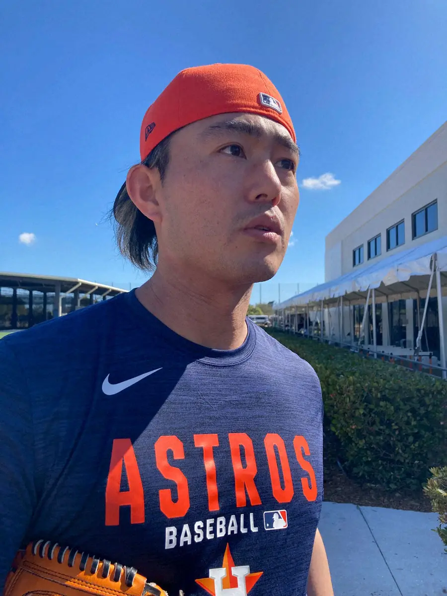 【画像・写真】アストロズ・今井達也　充実のキャンプ継続「ストレスなく練習できている」　ノックで軽快な動きも披露