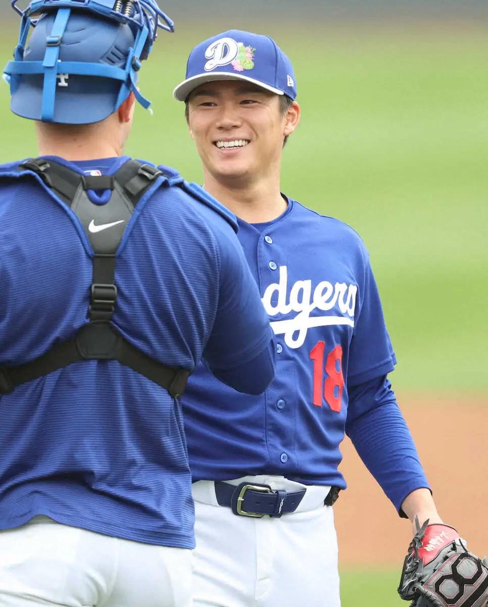 【画像・写真】山本由伸　キャンプ初日にライブBP登板　バットへし折るなど5打者に20球2奪三振、最速151キロ