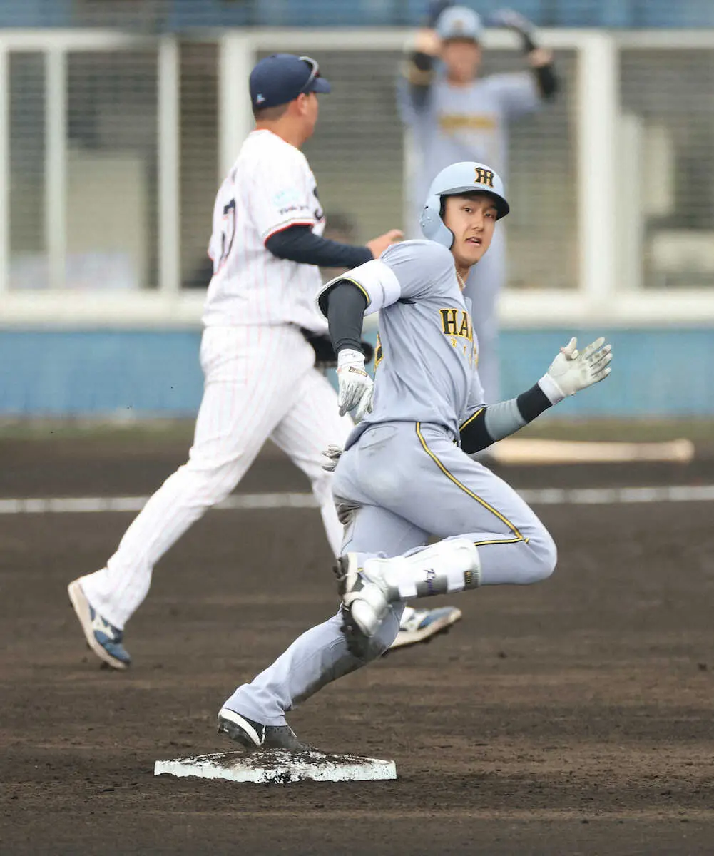 【画像・写真】阪神・小幡竜平　「開幕遊撃」譲らん　今春の対外試合初先発で3安打3打点「続けられるように」