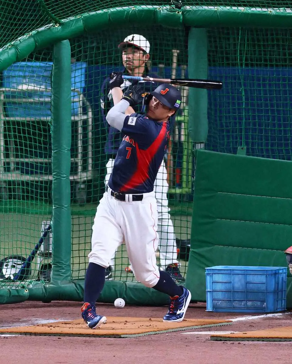 【画像・写真】【侍ジャパン】大谷合流の侍練習で虎の両大砲が存在感　佐藤輝＆森下がスタンドイン連発！　