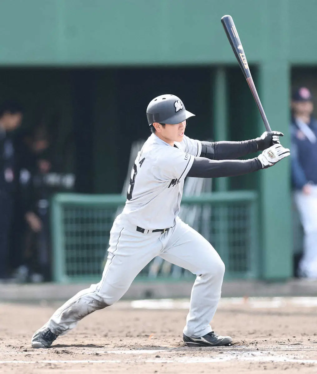 【画像・写真】ロッテ・ドラ6岡村“1軍デビュー戦”で2打数1安打3打点3四球「1本出たことでホッとしています」