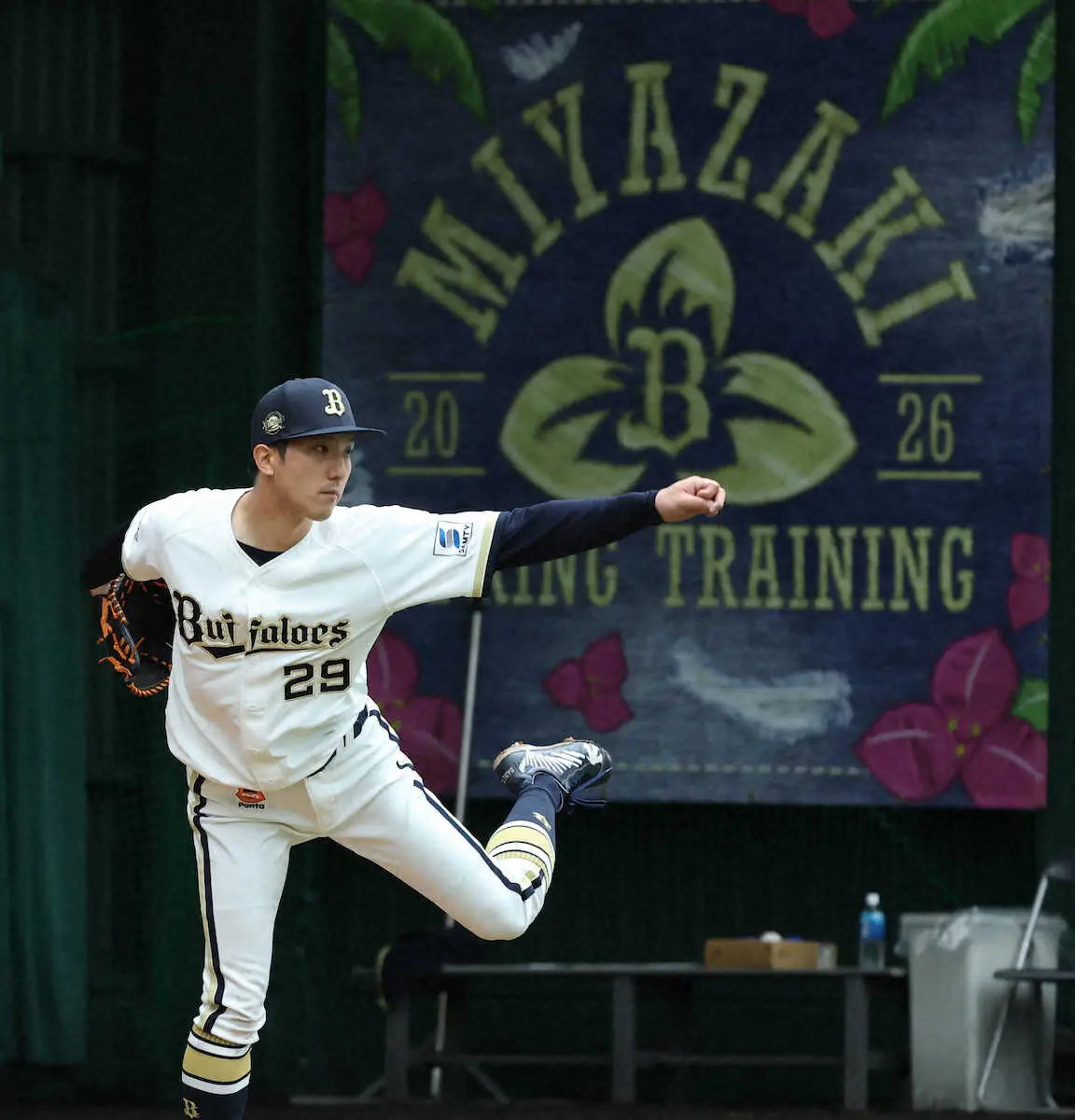 【画像・写真】オリックス・田嶋大樹　韓国ロッテ戦が雨で中止となりブルペンで調整　背番号と同じ29球を投じた理由は