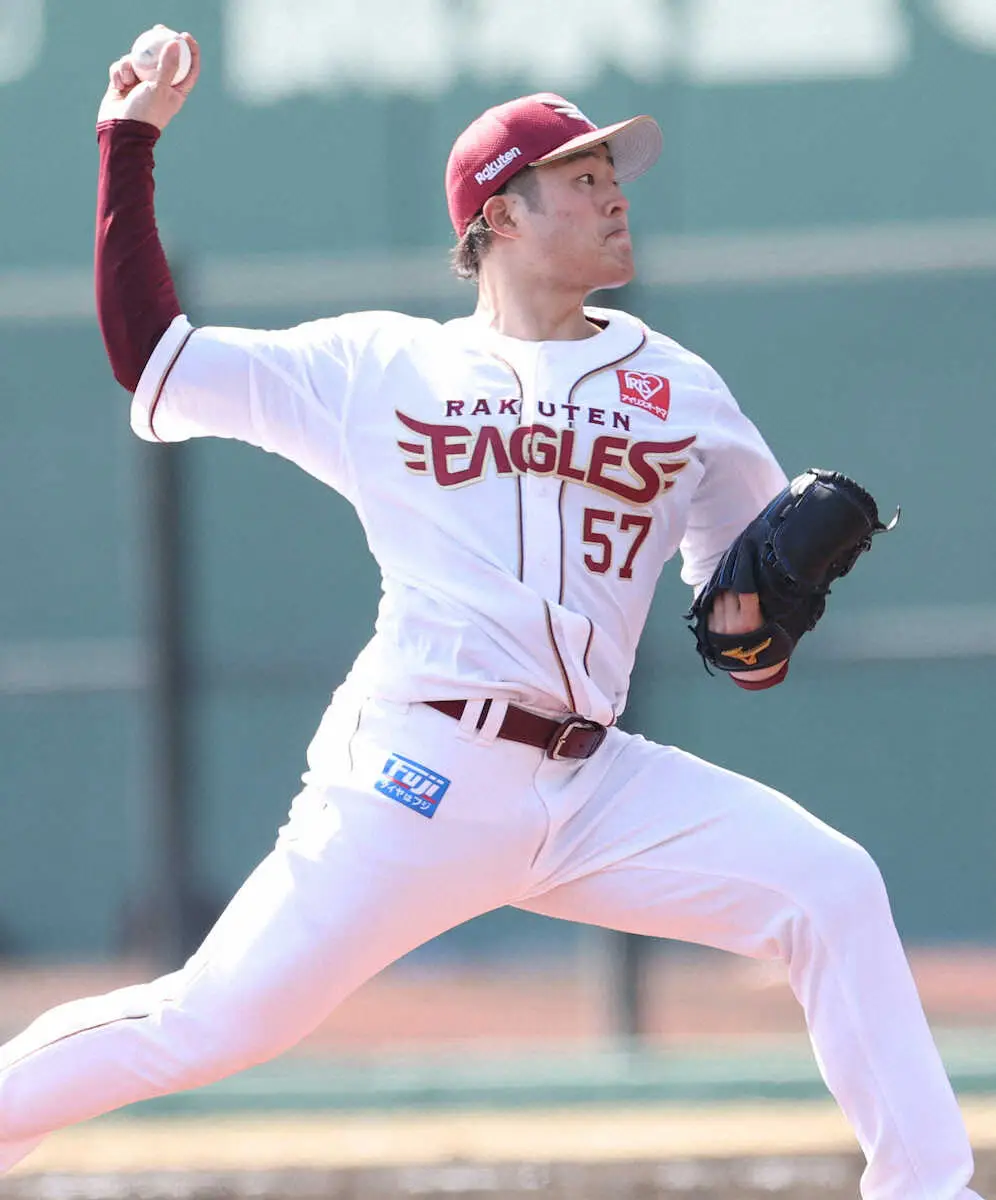 【画像・写真】楽天・滝中瞭太が23年以来、3年ぶりの開幕ローテ入りへ向け、3回2/3を1安打無失点の好投