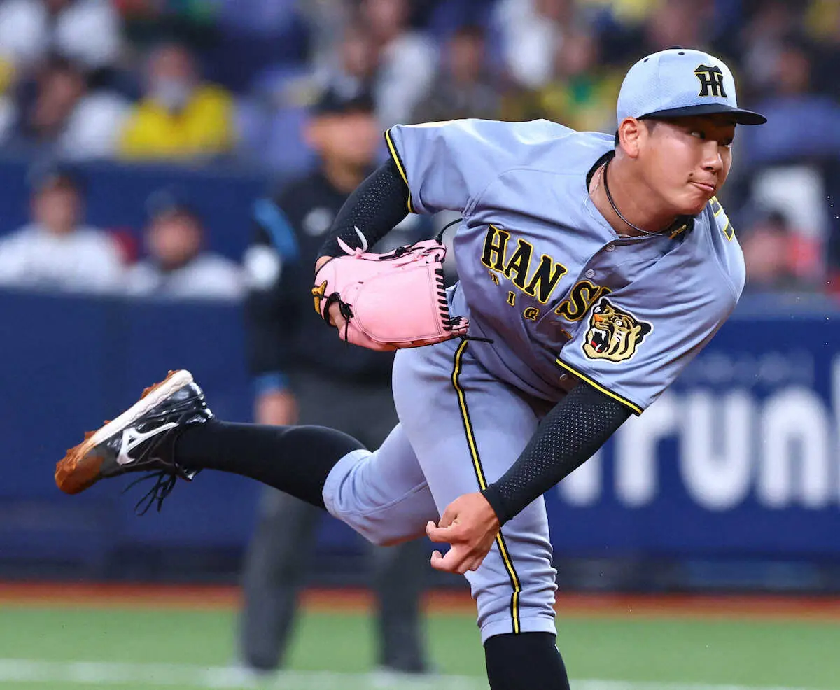 【画像・写真】【強化試合】阪神2番手・伊原陵人は1回を3者凡退でピシャリ　3番手・早川太貴は同点弾浴びる