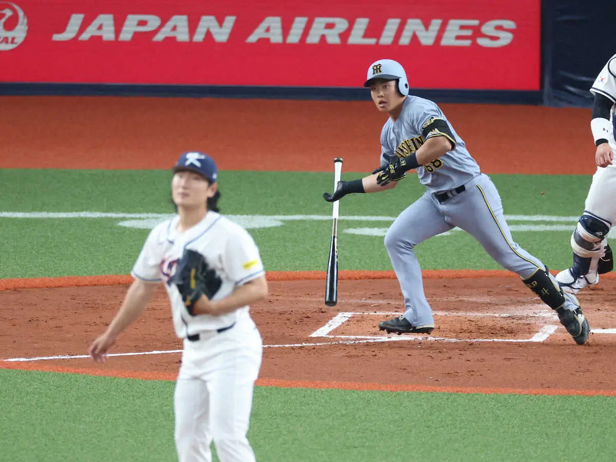 【画像・写真】阪神・中川勇斗　“コリアン・エクスプレス”撃ち「いい感じに打てた」最速159キロ郭彬からチーム初安打