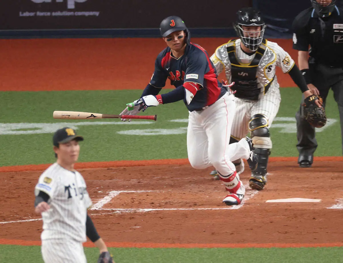 【画像・写真】【侍ジャパン】森下翔太は代打でもいける！勢い止まらず2点タイムリー！京セラドーム沸かせる