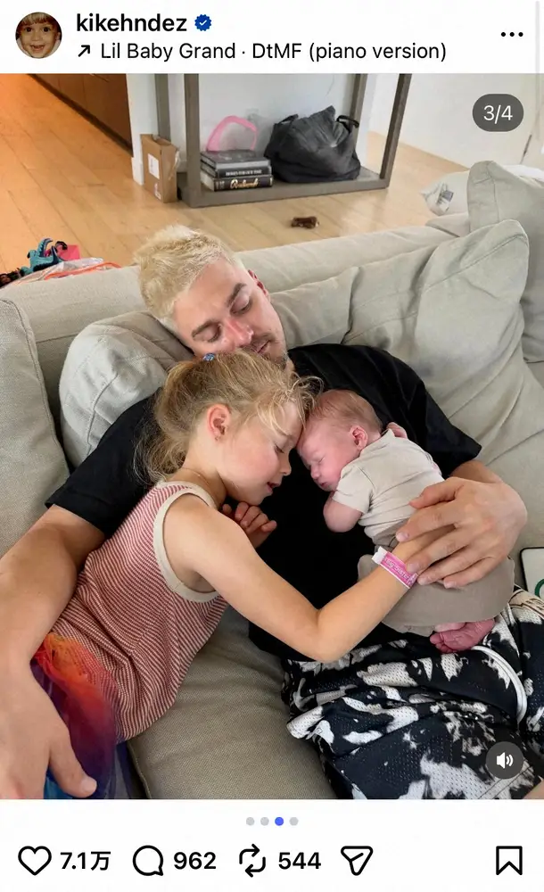 【画像・写真】ドジャース・キケが第2子誕生を報告！「ペネロペがお姉ちゃん」新生児との記念写真に福コメント殺到