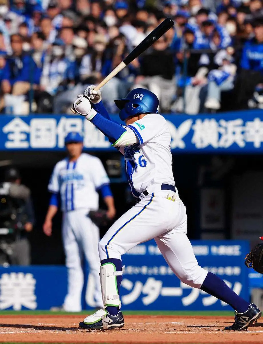 【画像・写真】DeNA　高卒2年目・田内真翔がまた打った！　右中間2点三塁打でOP戦4戦連続安打、打率・667