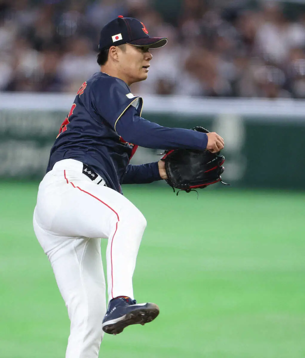 【画像・写真】【侍ジャパン】“開幕投手”山本由伸　3回途中53球で降板　無安打無失点も3四球　ベンチで大谷と笑みも