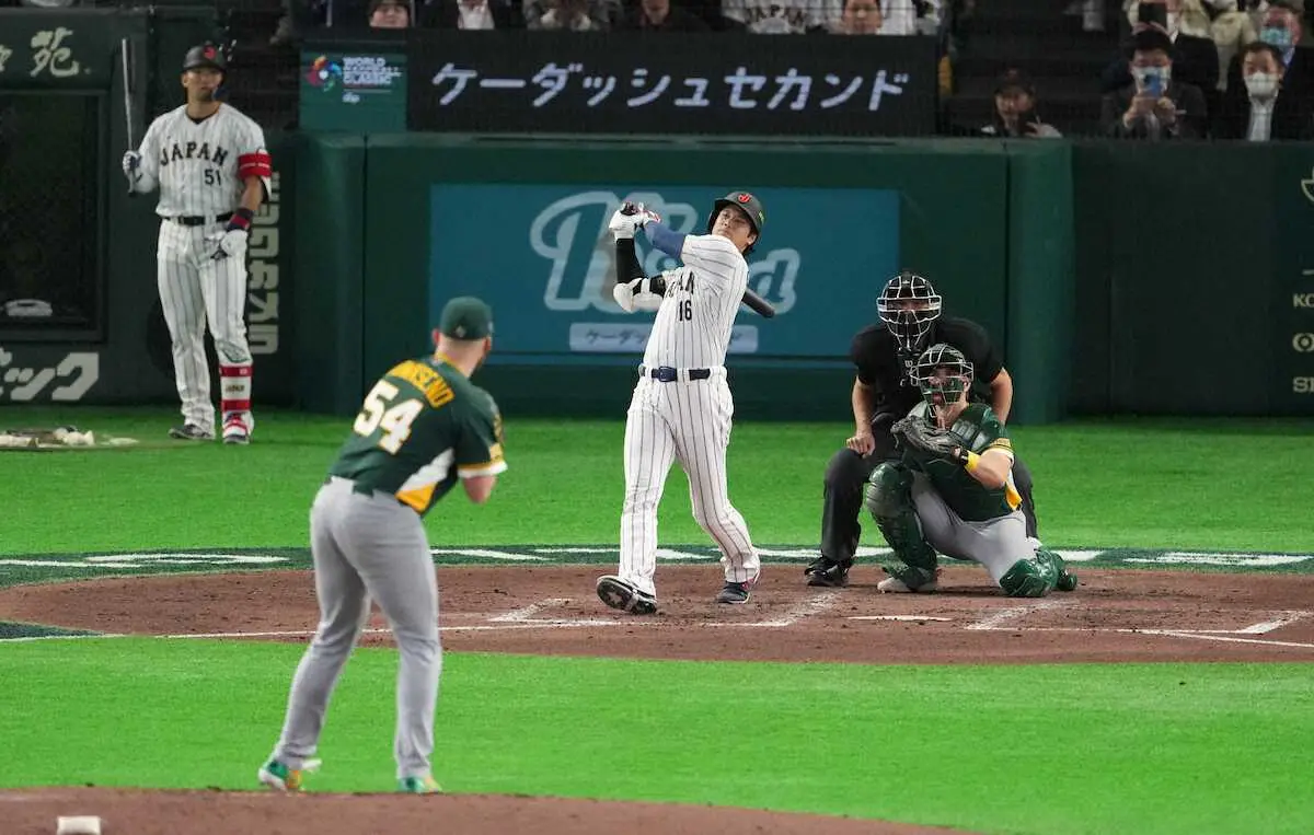 【画像・写真】【侍ジャパン】大谷翔平は3打席目まで無安打　4回2死満塁の好機では二塁走者の牧が痛恨のアウト