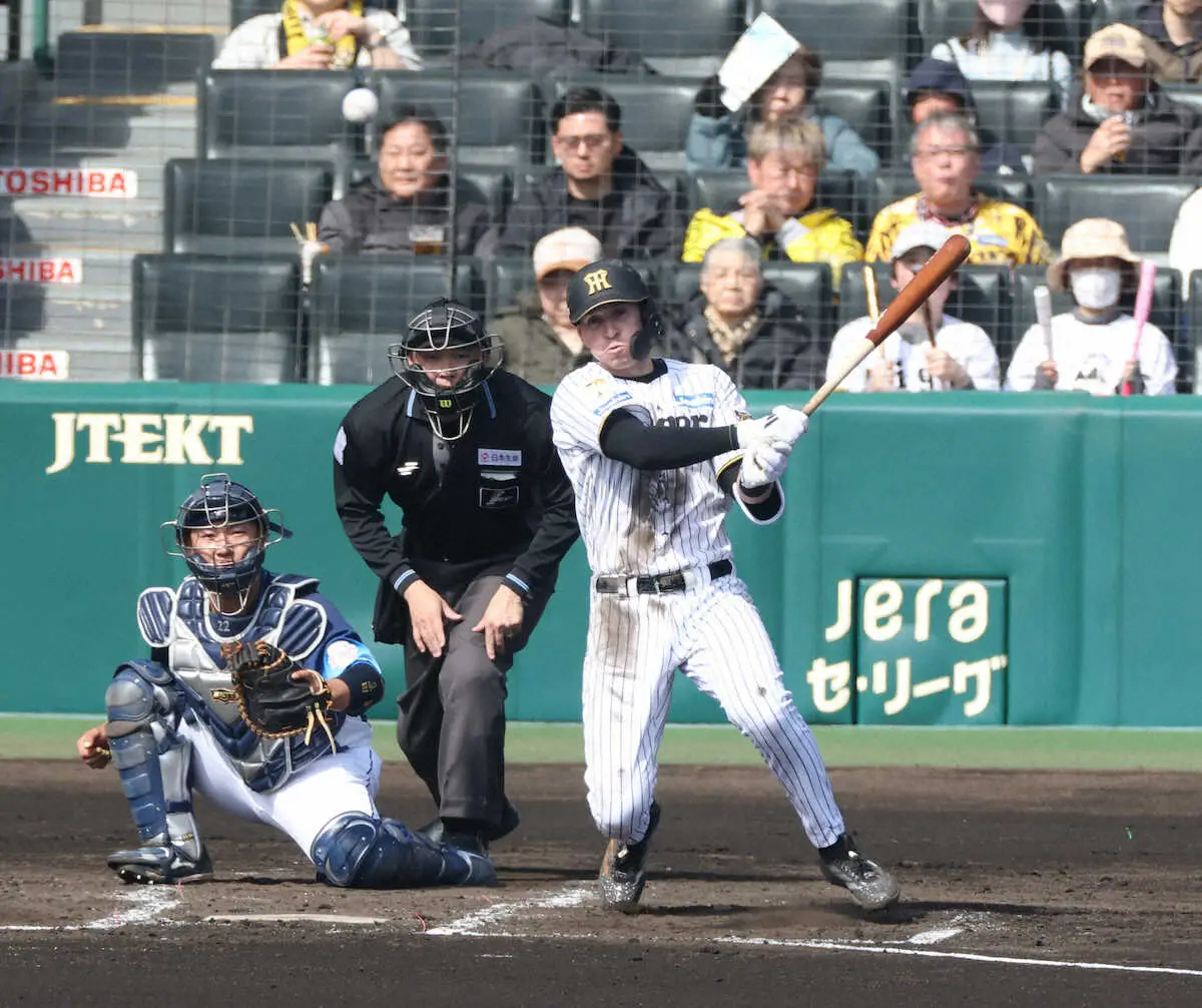【画像・写真】阪神新助っ人・ディベイニーが甲子園初安打　レッツゴー！カモン！の新マーチお披露目飾る快音